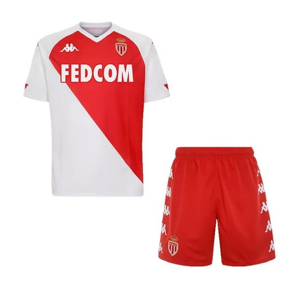 Trikot AS Monaco Heim Kinder 2020-21 Weiß Rote Fussballtrikots Günstig